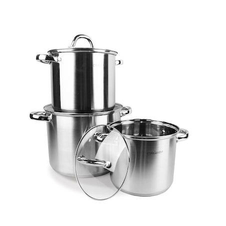 Zestaw garnków garnki komplet 6-ele 3.5L / 4.5L / 8L MAESTRO