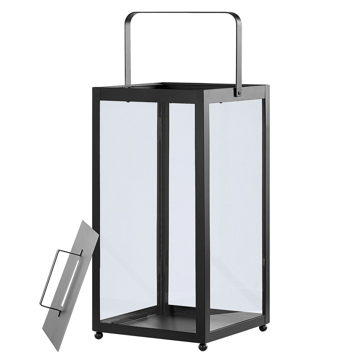 Lampion metalowy 30 cm czarny LEPAR