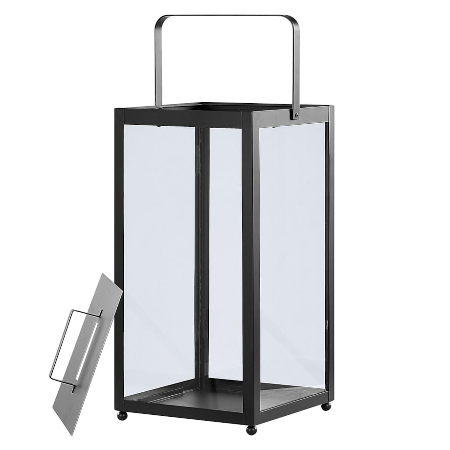 Lampion metalowy 30 cm czarny LEPAR