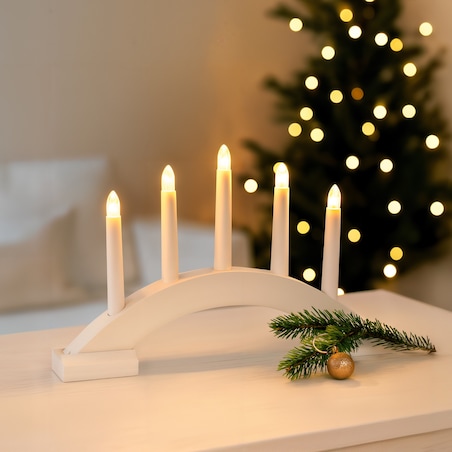Świecznik 5 LED świąteczny LATARENKA na boże narodzenie TIMER baterie JUMI