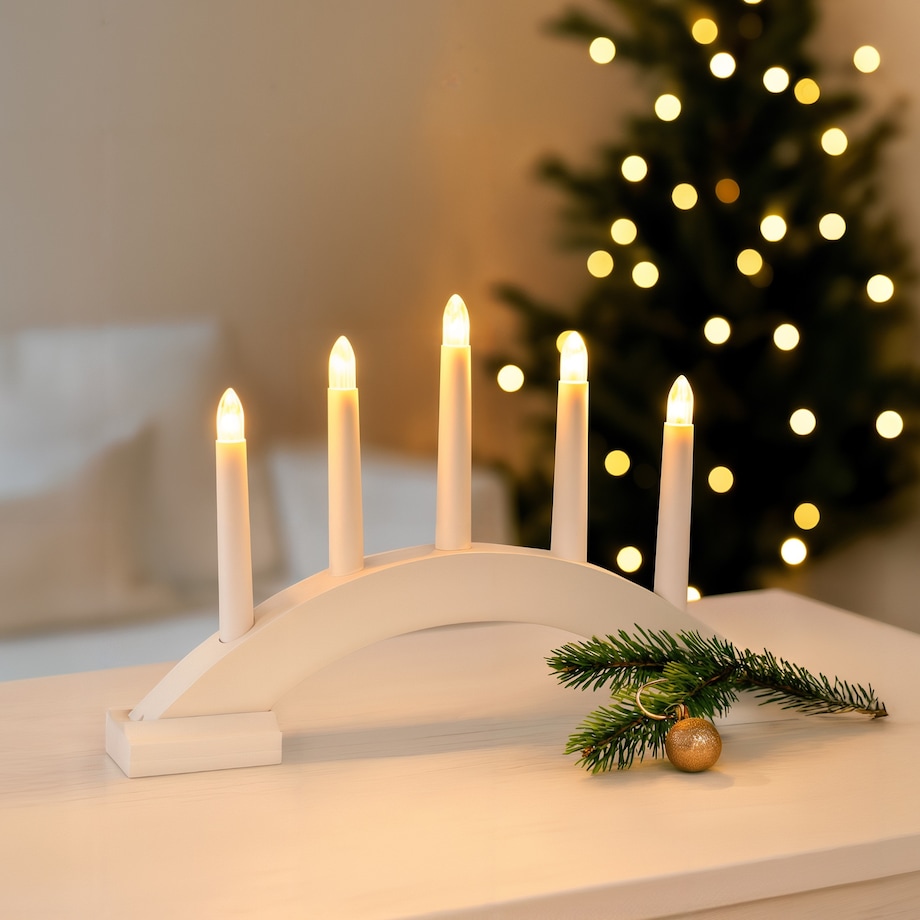 Świecznik 5 LED świąteczny LATARENKA na boże narodzenie TIMER baterie JUMI