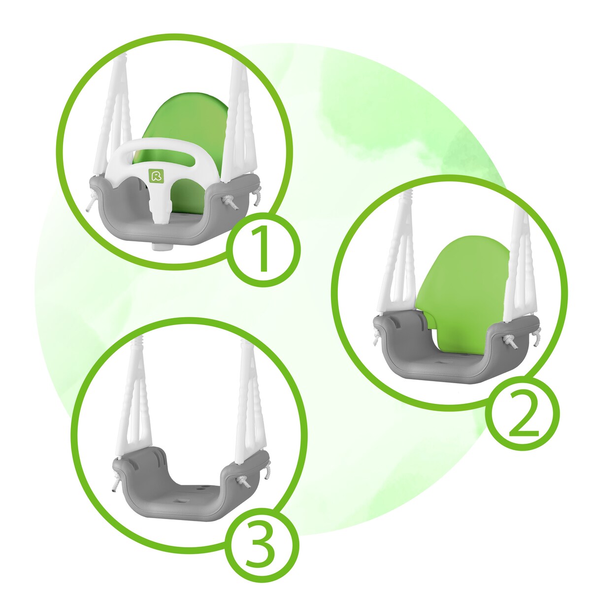 Huśtawka dla dzieci ogrodowa domowa kubełkowa 3w1 Ricokids