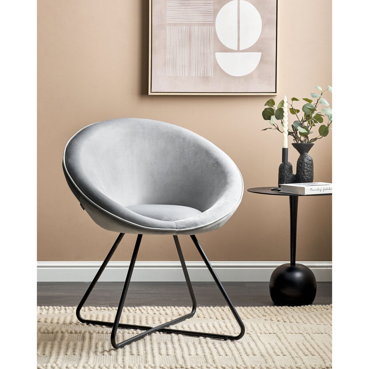 Krzesło welurowe szare FLOBY II