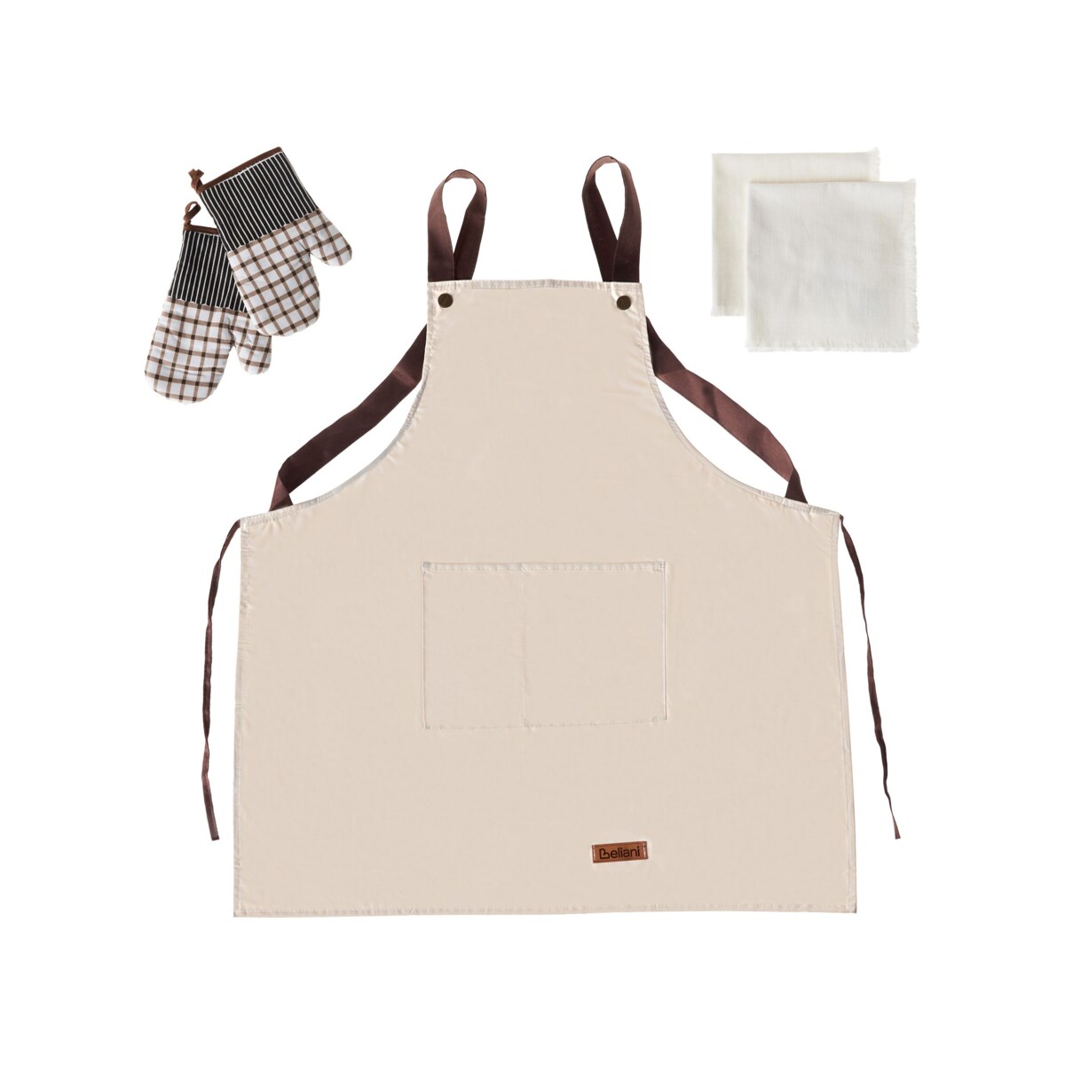 Zestaw tekstyliów kuchennych LACTUCA Beżowy