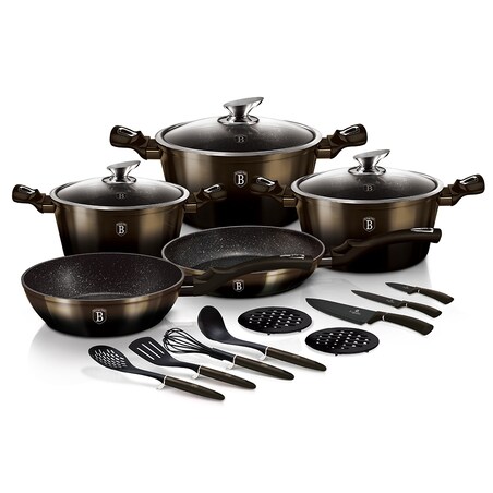 Zestaw garnków 17 el. BerlingerHaus Shiny Black BH-7146