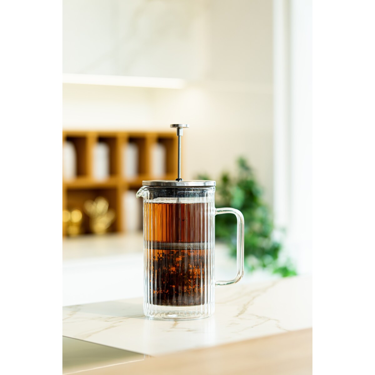 Zaparzacz do kawy i herbaty z podwójną ścianką 1000 ml Tulip srebrny mat 0657