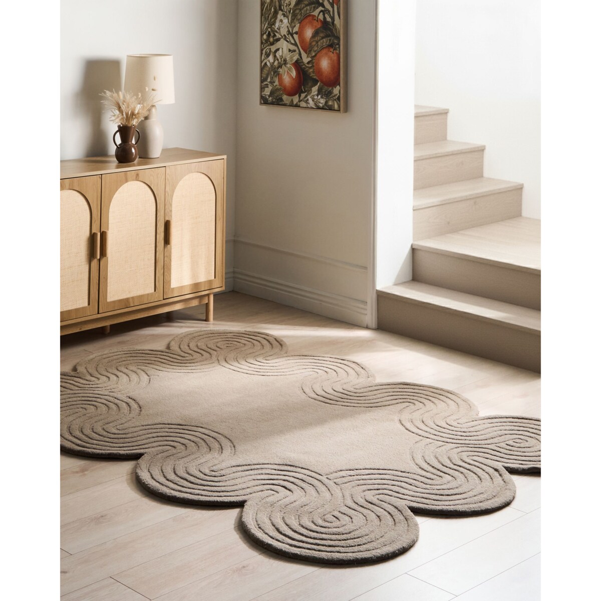 Dywan MALVAN Beżowoszary 160 x 230 cm Wełna