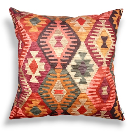 Poduszka welurowa Aztek Boho 45x45 cm -czerwona