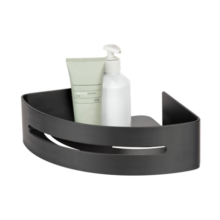 Narożna aluminiowa półka łazienkowa BIVIO, montaż bez wiercenia