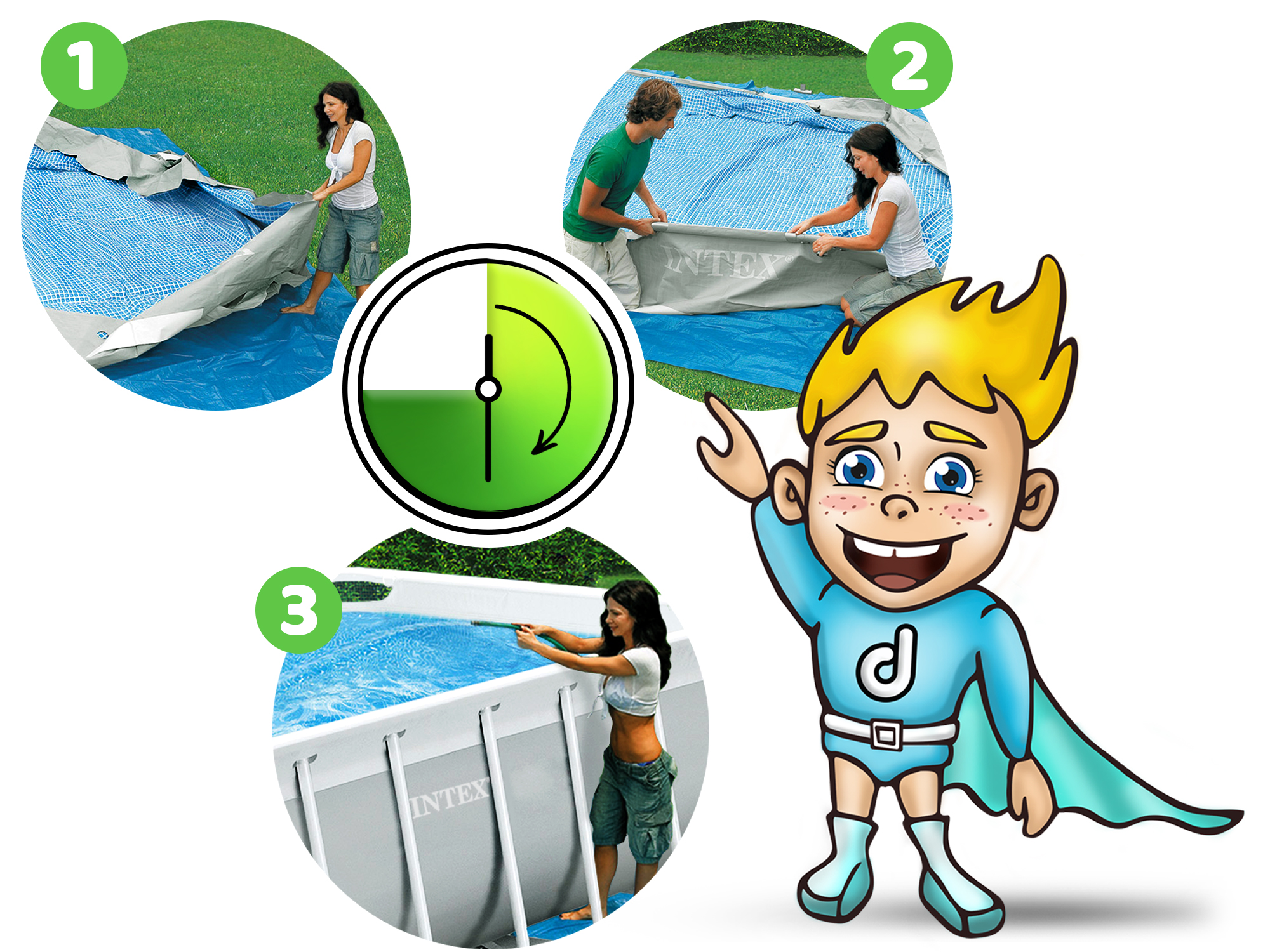 Basen stelażowy ogrodowy 400x200x100 Intex zestaw 9w1