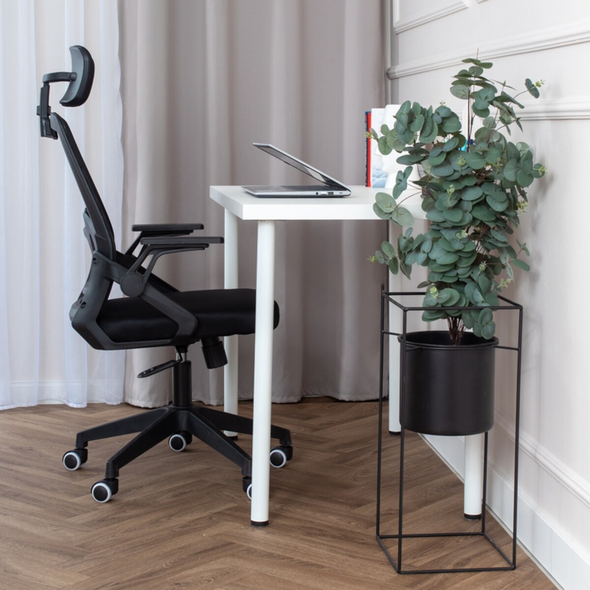 Krzesło biurowe fotel obrotowy regulowany ergonomiczny czarny