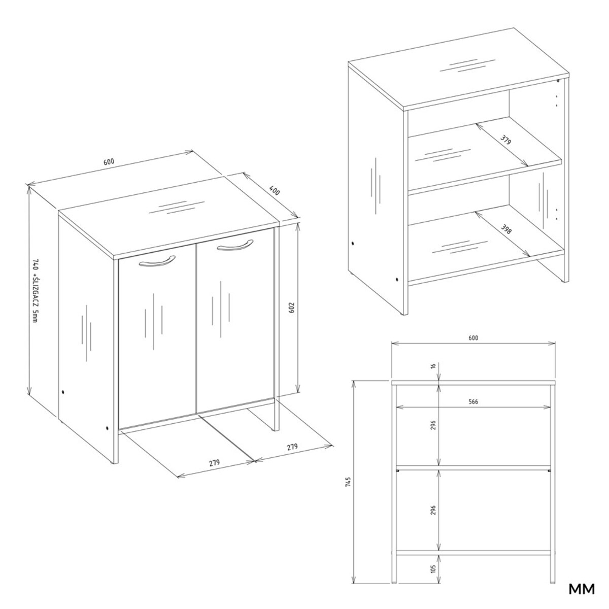 Szafka Łazienkowy Szafka NINA 2DUM BIAŁY 2 Drzwi Półki Regał Pod Umywalkę