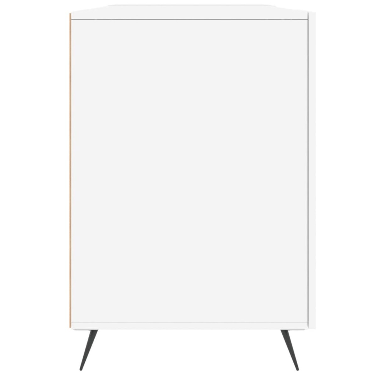 vidaXL Biurko białe z połyskiem, 140x50x75 cm, materiał drewnopochodny