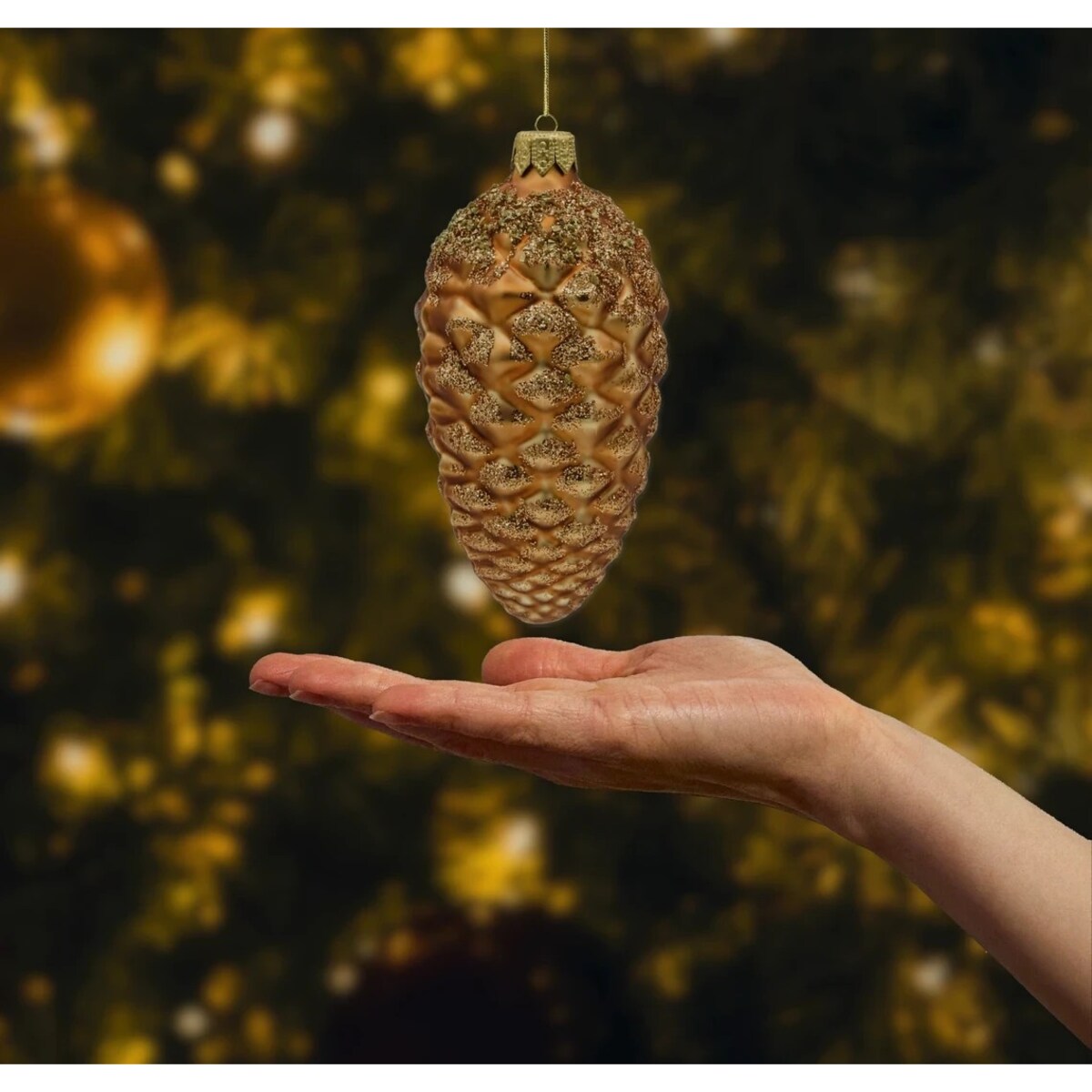 Bombka choinkowa: Szyszka brązowa: duża