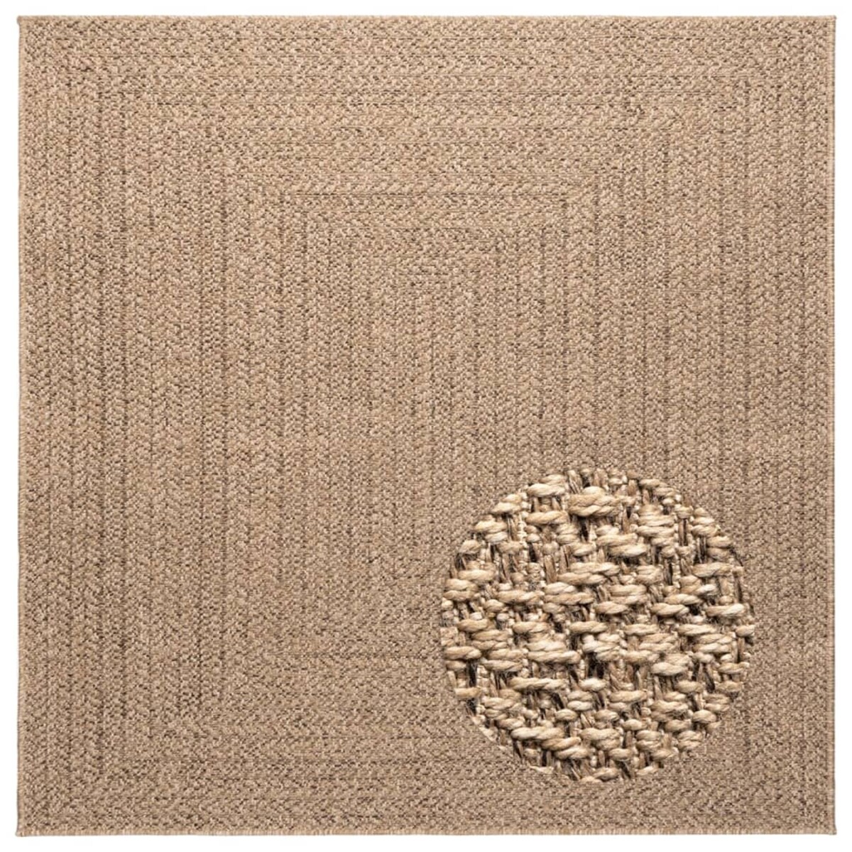 vidaXL Dywan ZIZUR, beżowy, 120x120 cm, stylizowany na jutowy