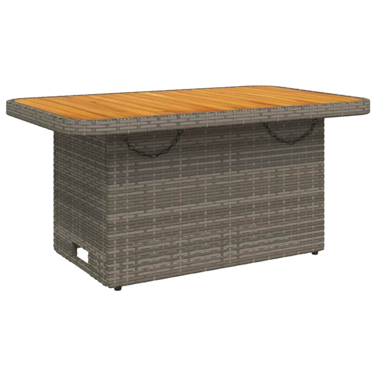 vidaXL Stół ogrodowy, szary, 90x55x71 cm, polirattan i drewno akacjowe