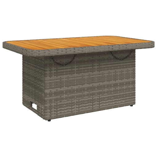 vidaXL Stół ogrodowy, szary, 90x55x71 cm, polirattan i drewno akacjowe