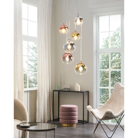 Lampa wisząca szklana 6-punktowa wielokolorowa TOOMA