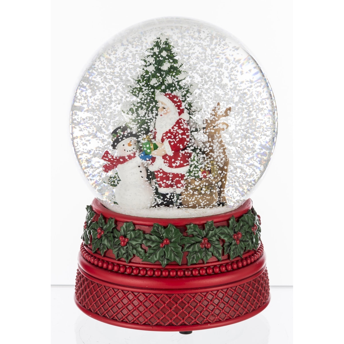 Szklana kula śnieżna z pozytywką 16,5x9x8,5 cm SANTA