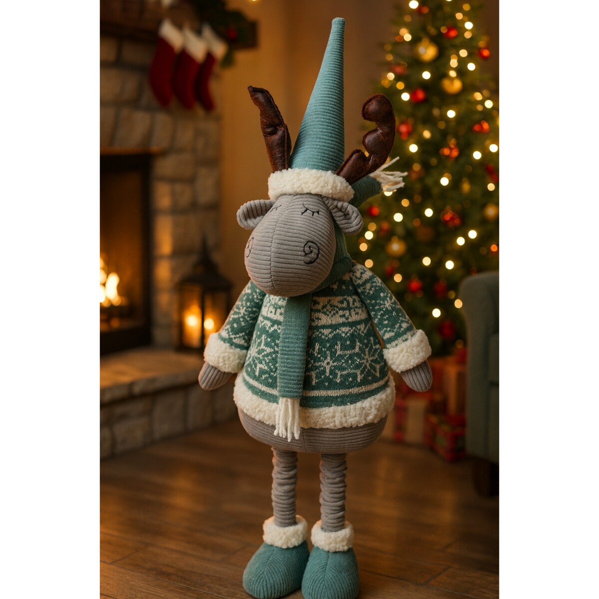 RENIFER świąteczny DUŻY dekoracja świąteczna ŁOŚ skrzat gnom zima JUMIhome