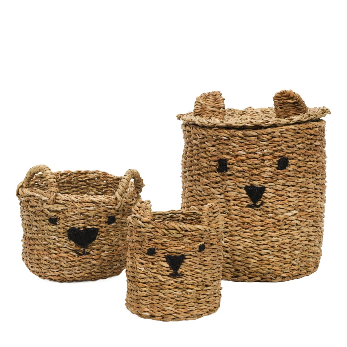 Komplet 3 koszy na zabawki 31x26 cm MISIE z uszkami