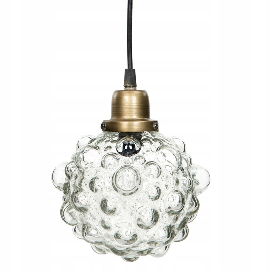 LAMPA wisząca PEARL szklany klosz ZŁOTA