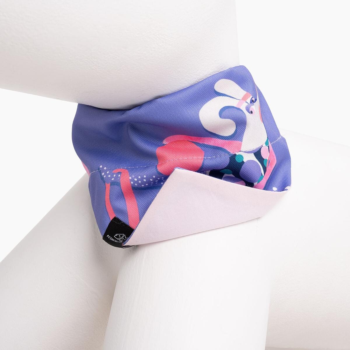 Bandanka "Pies z głową w dół" na obrożę - Rozmiar: L