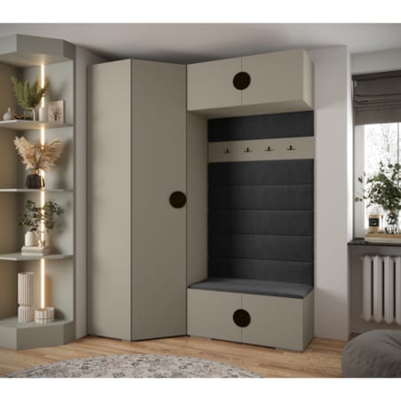 Garderoba do przedpokoju INOVA 4 Z21 kaszmir+czarny+manila18