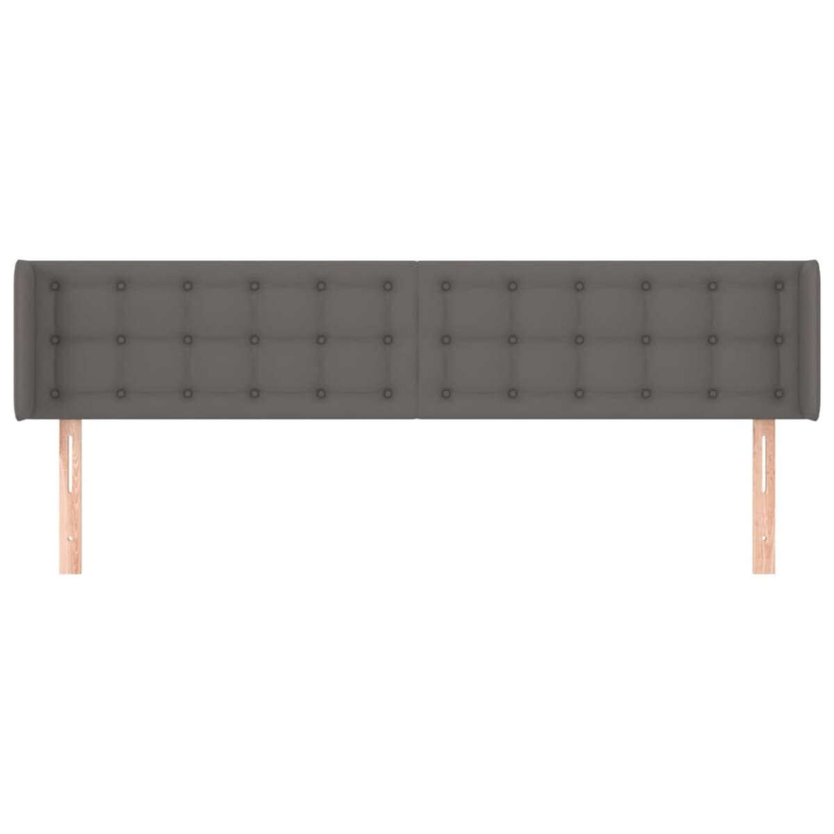 vidaXL Zagłówek uszak, szary, 163x16x78/88 cm, sztuczna skóra