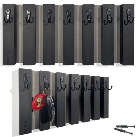 Drewniany wieszak na klucze Lamele 40cm czarny