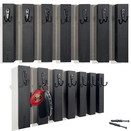 Drewniany wieszak na klucze Lamele 40cm czarny