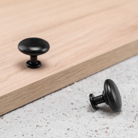 10x Gałka do mebli czarna uchwyt meblowy klasyczny zestaw 28 mm