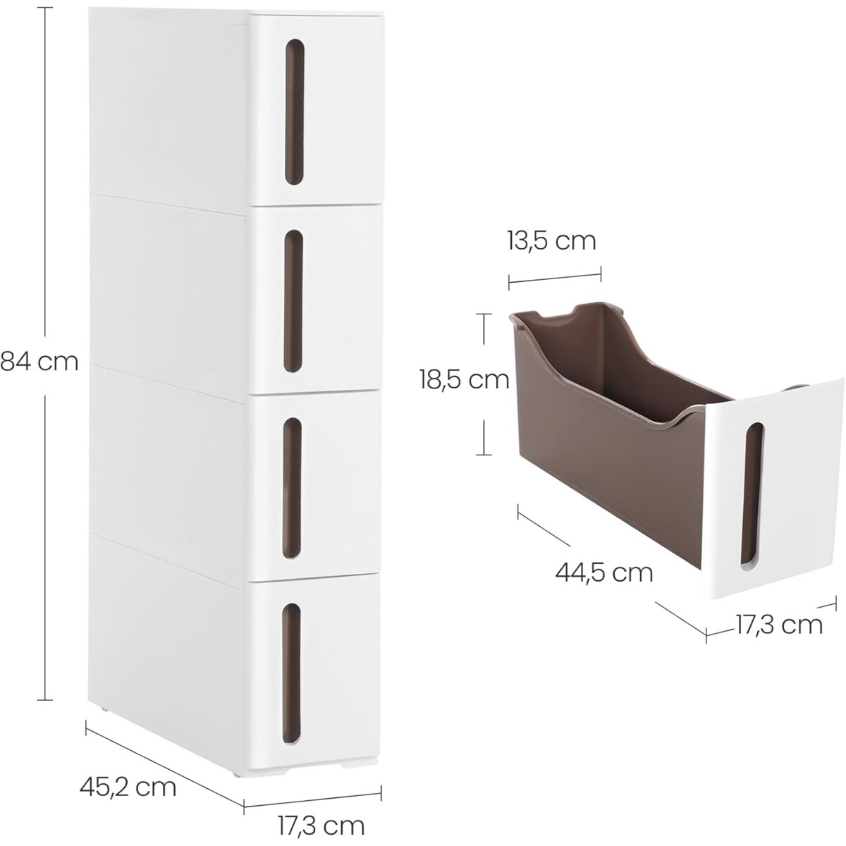 MOBILNA SZAFKA ŁAZIENKOWA Z SZUFLADAMI - BIAŁA