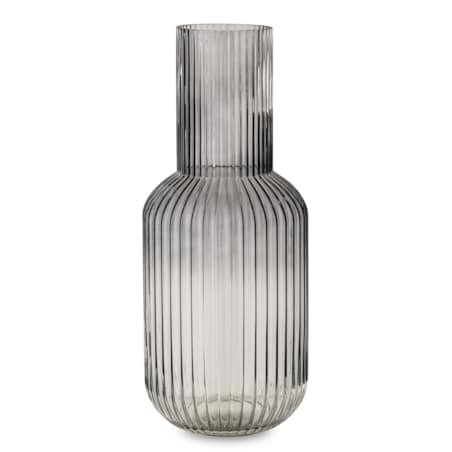 Wazon szklany ryflowany dymiony 44x18x18 cm