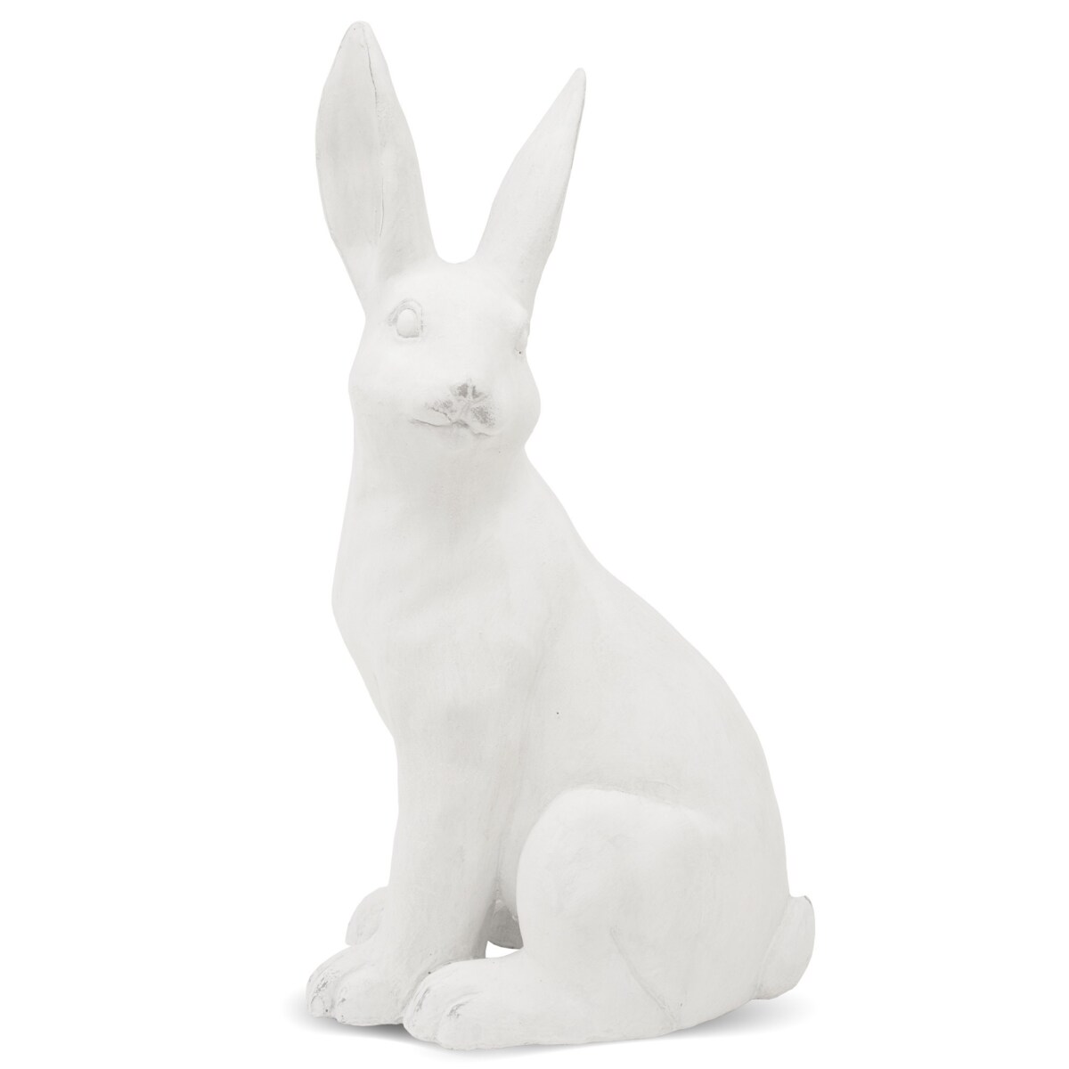 Dekoracja - siedzący biały królik 49x25x19 cm ALBUS duży