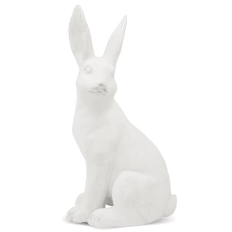 Dekoracja - siedzący biały królik 49x25x19 cm ALBUS duży