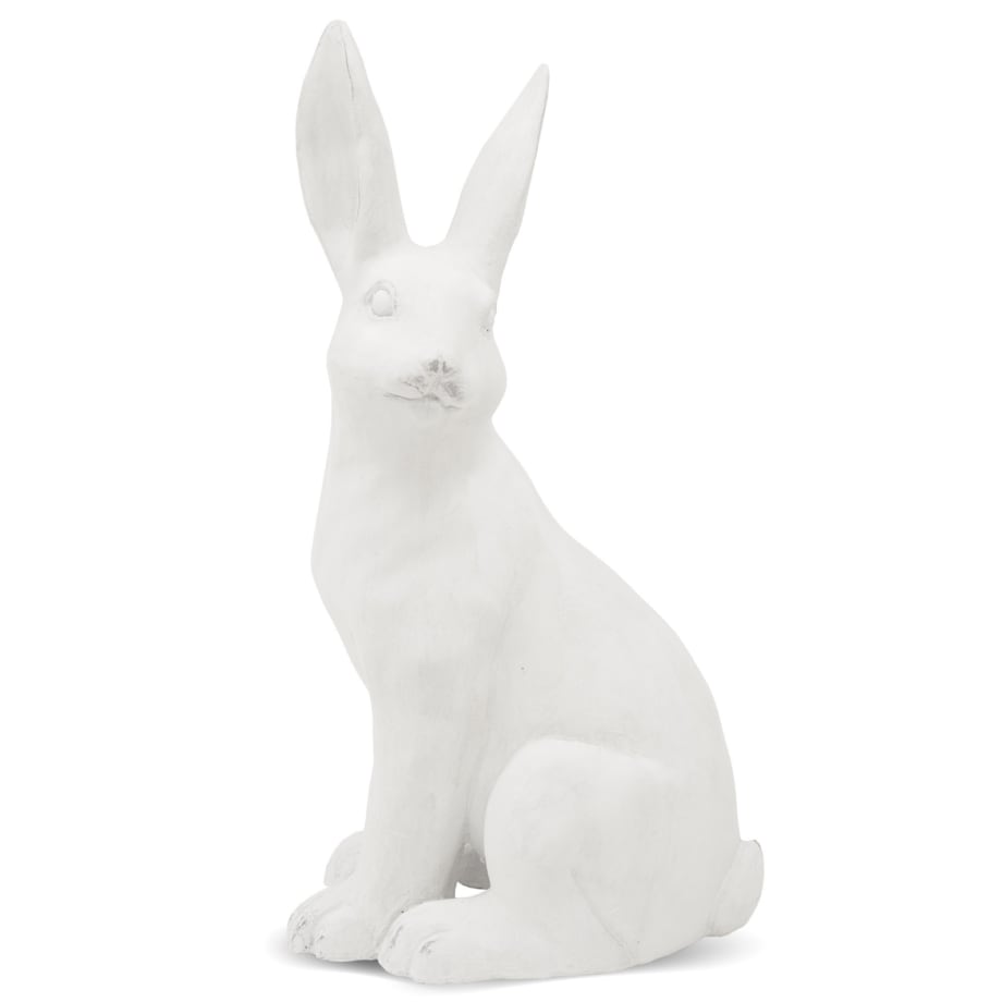 Dekoracja - siedzący biały królik 49x25x19 cm ALBUS duży