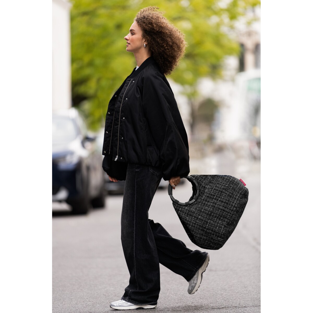 Torba LOOPBAG HOBO, bouclé black