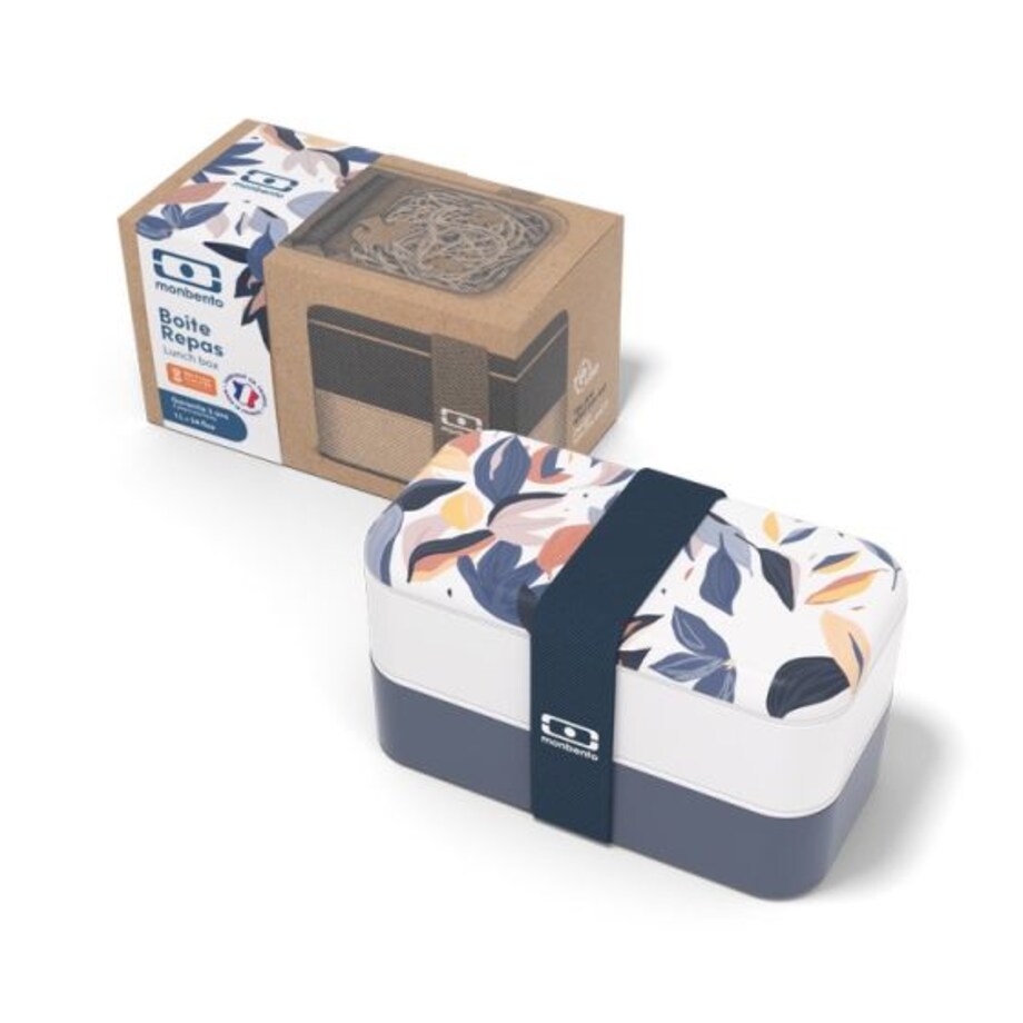 Lunchbox Bento Original Graphic Blue Vegetal Monbento