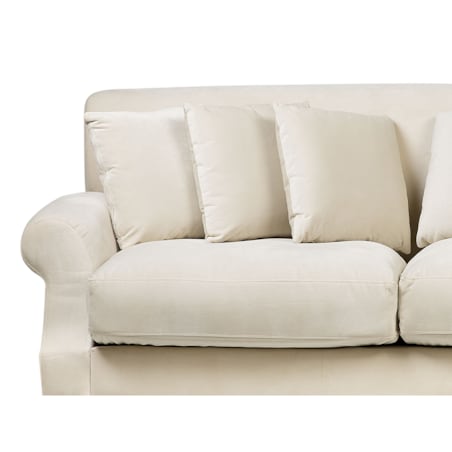 Sofa 3-osobowa welurowa jasnobeżowa EIKE
