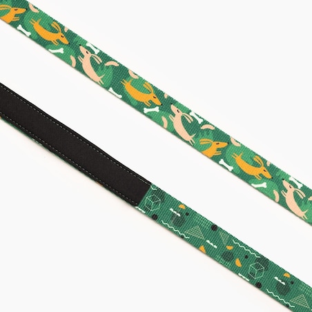 Smycz miejska dla psa lub kota "Psy na jawie" - Szerokość taśmy: 25mm, Rozmiar: L oraz Rodzaj: Mały karabinek