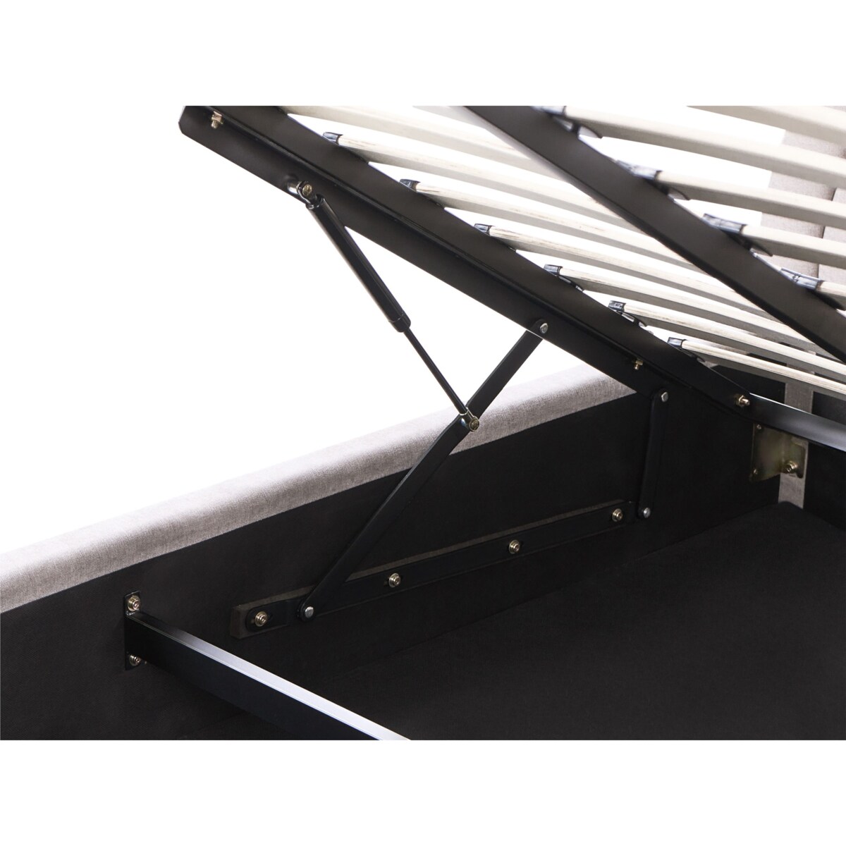 Łóżko z pojemnikiem CHALLANS 140 x 200 cm Beżowoszary