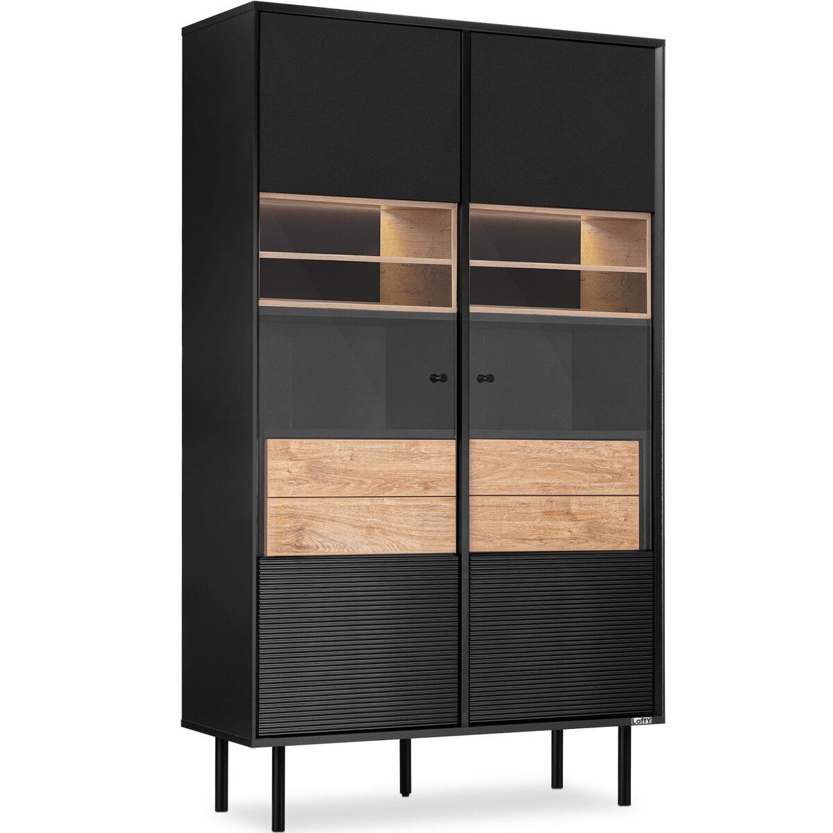 KONSIMO LOFTY Dwudrzwiowa witryna w stylu loft