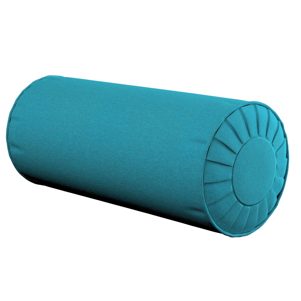 Poduszka wałek z zakładkami, turkusowy, Ø20 x 50 cm, Etna