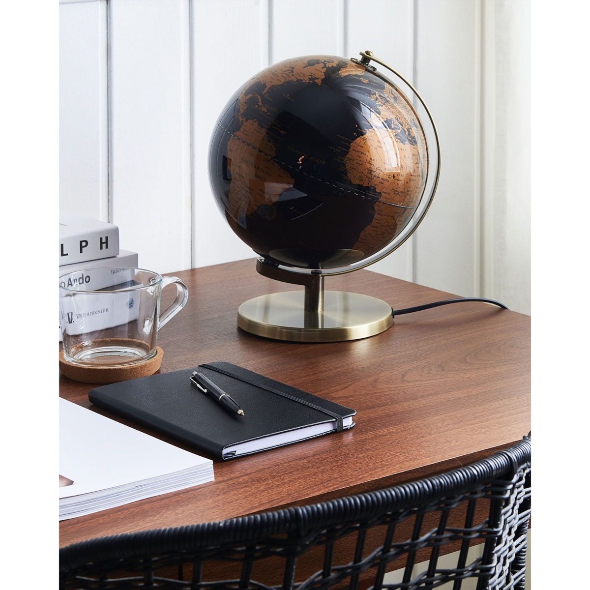 Globus LED MAGELLAN Czarny 32 cm