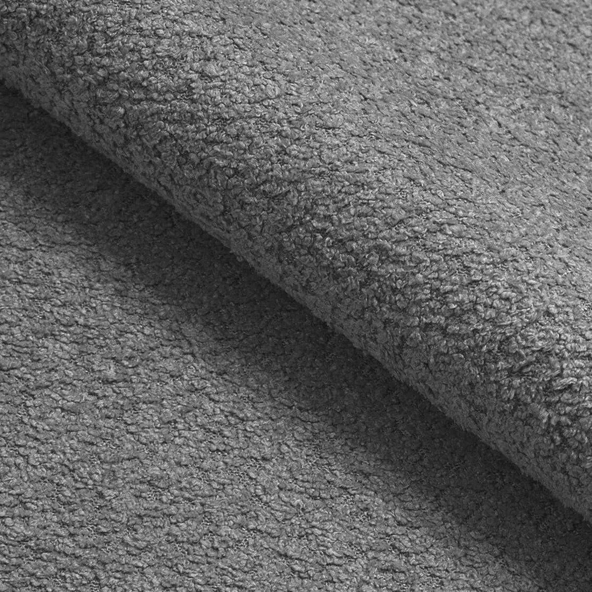 Łóżko tapicerowane 160x200 LUXO 8 do salonu, tkanina boucle - szare