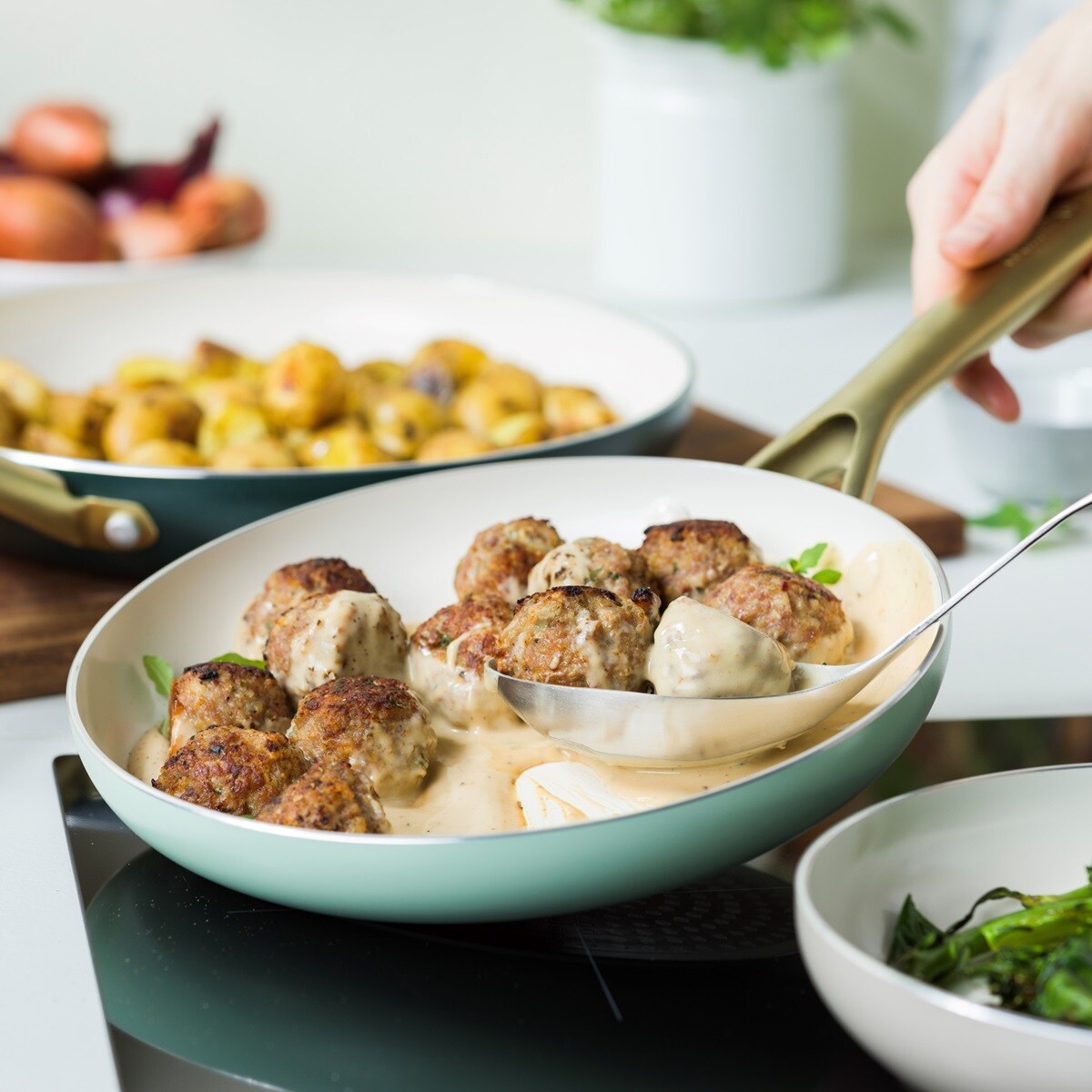 Patelnie ceramiczne SHADES Natural 20cm + 24cm + 28cm