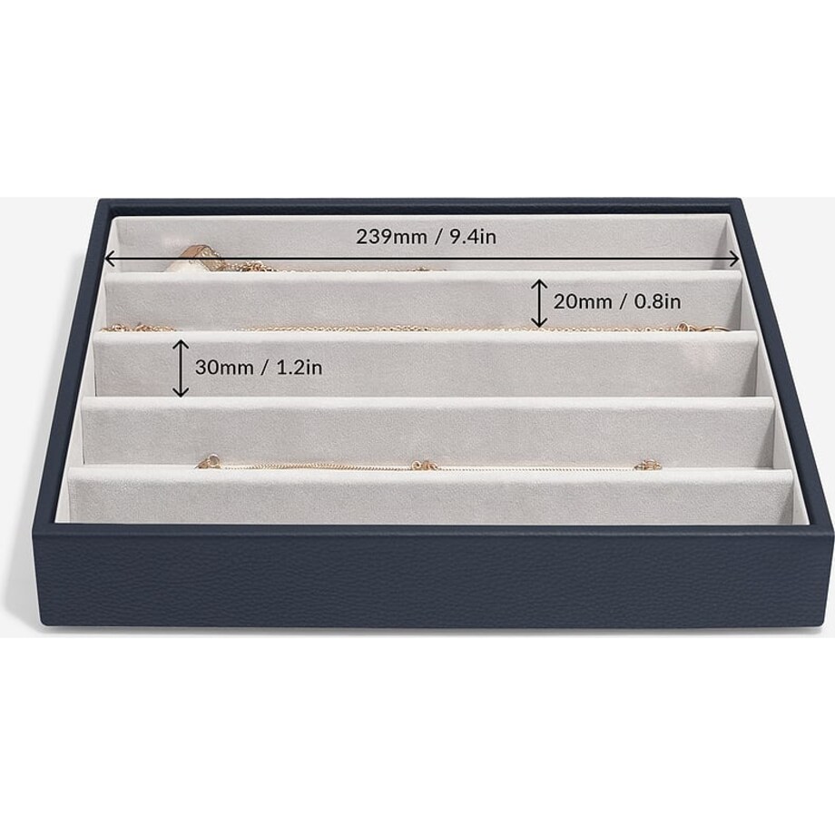 Szkatułka na biżuterię Stackers pięciokomorowa classic jasnobeżowa lniana