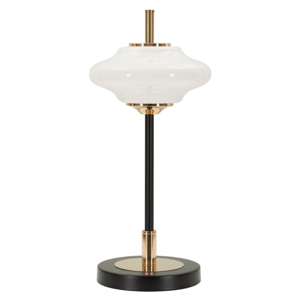 Lampa stołowa Vintage, kolor złoty, czarny i biały, żelazo i szkło, 22 x 22 x 46 cm, 1 x E14, do salonu i sypialni, Mauro Ferretti