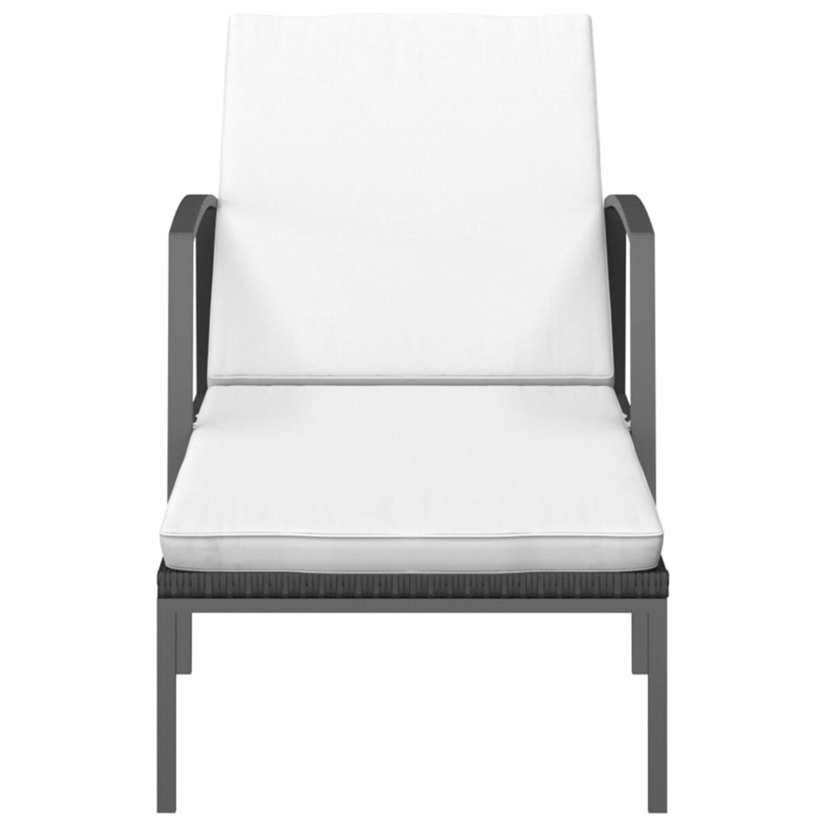 vidaXL Leżaki ze stolikiem, 2 szt., polirattan, czarne